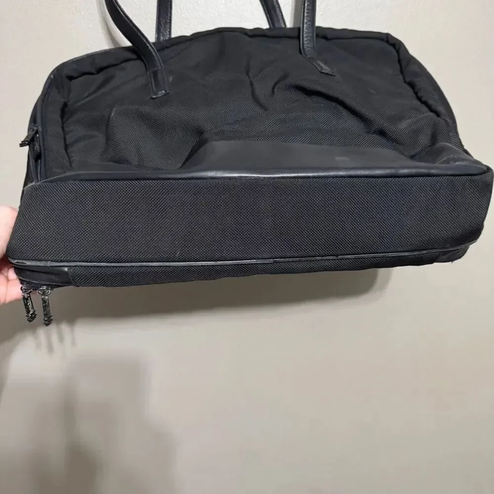 Tumi Black Nylon and Leather Tote Bag
